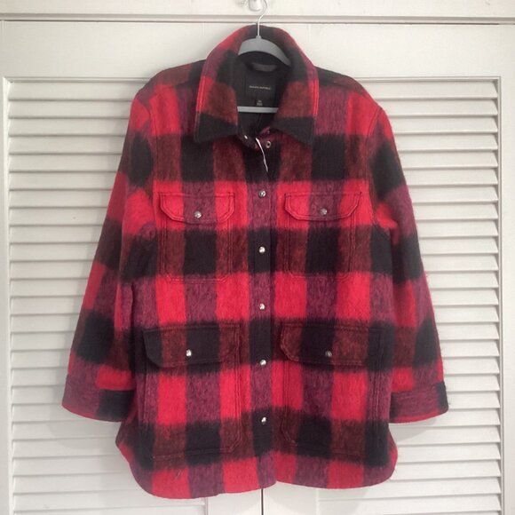 NWT Banana Republic Verbier Shirt Jacket Women's Size XL Buffalo Plaid $330  Ret - Picture 2 of 16
